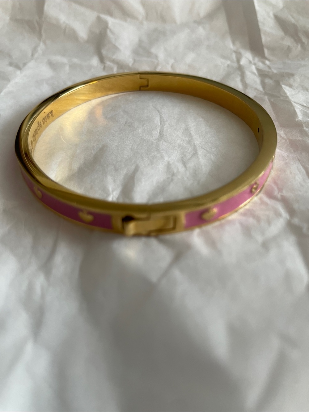 Kate Spade Pink Gold Spades & Trimming With Clasp EUC